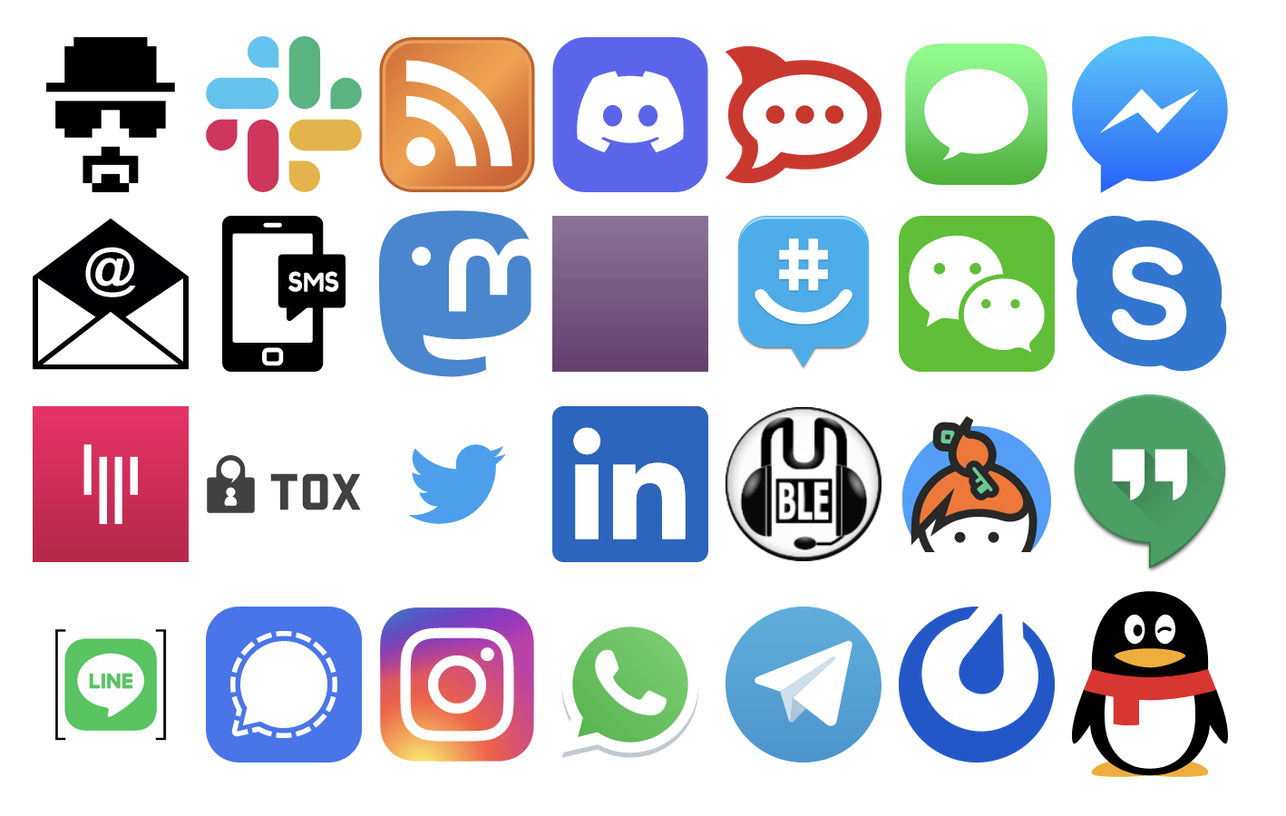 Logos for 28 apps that Roomys works and interoperates with.